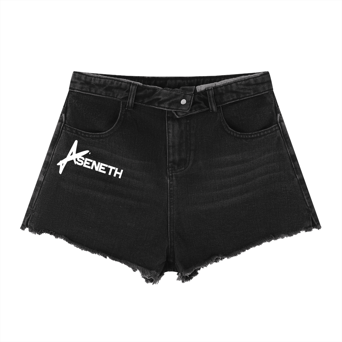 Aseneth Women’s Vintage Wash High Rise Denim Shorts